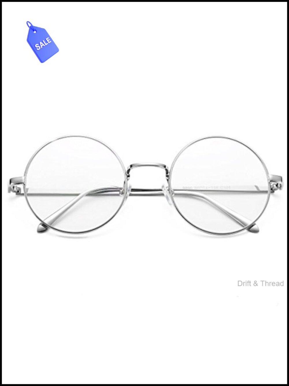 Round Metal Glasses Clear Lens Blue Light Blocking Retro Eyewear